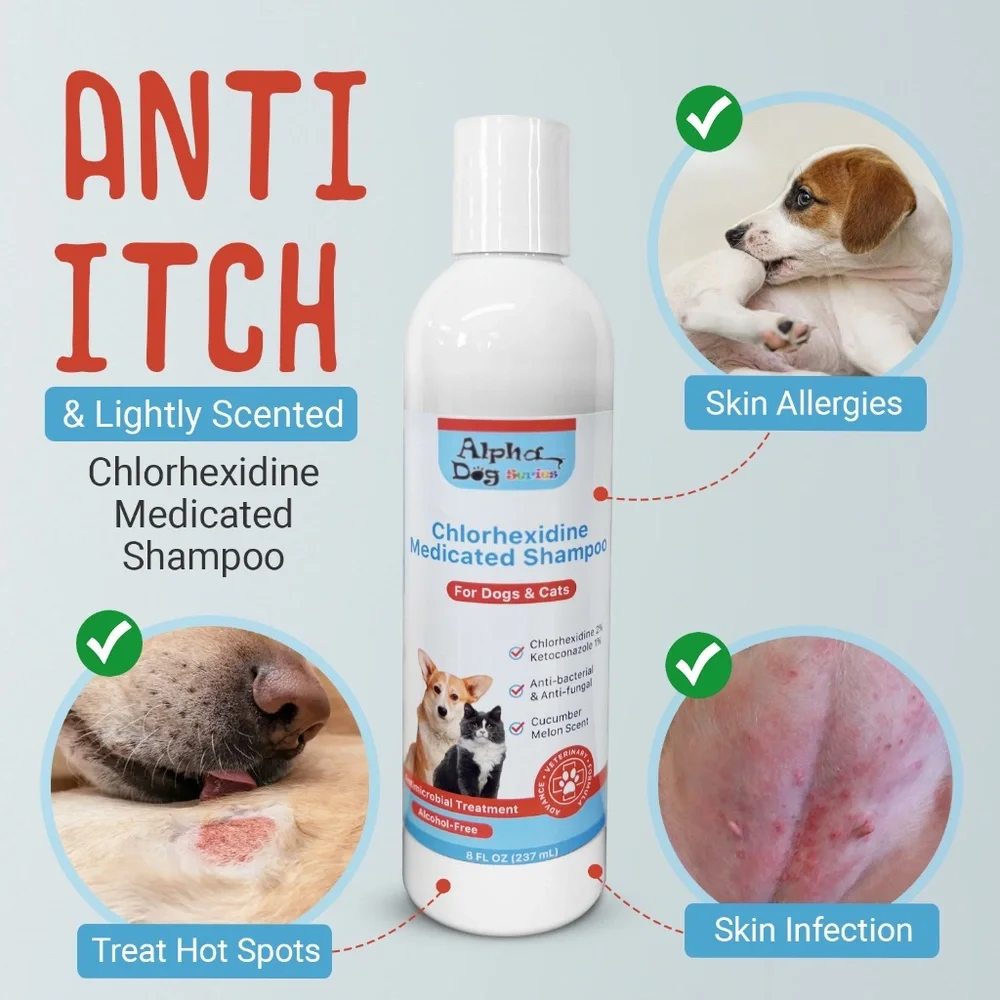 ALPHA DOG SERIES Chlorhexidine Ketoconazole Anti Itch Hot Spot Relief Shampoo